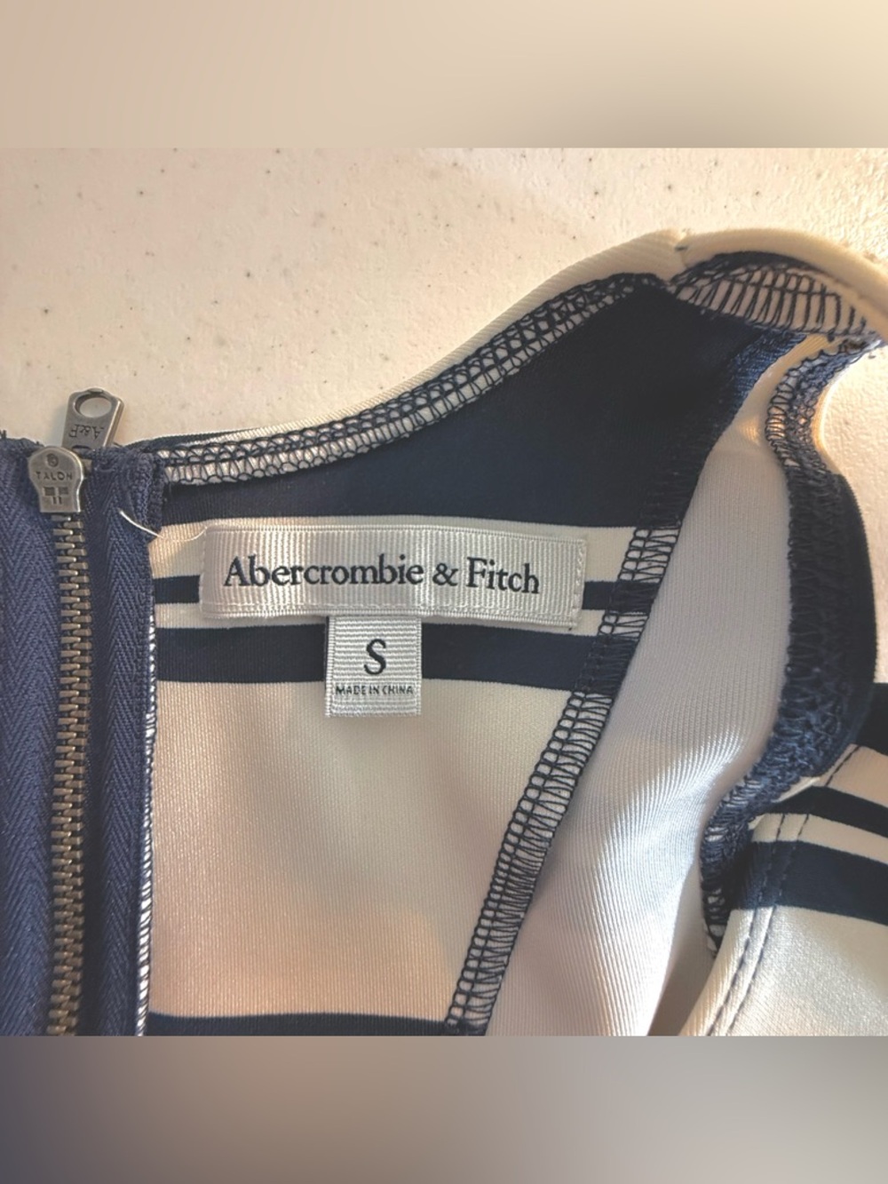 Abercrombie & Fitch Sleeveless V-Neck Striped Mini Skater Dress Size Small - Picture 10 of 15